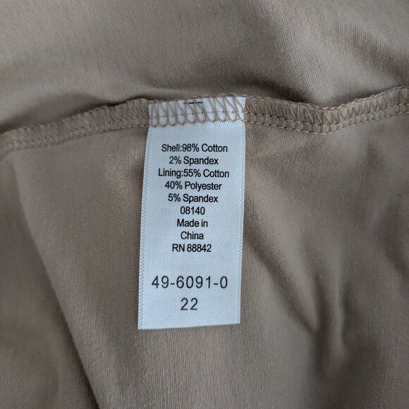 ELLOS Tan Zip Front Stretch Cotton High Rise Lined Mini Skort; Size 22 - Picture 4 of 5